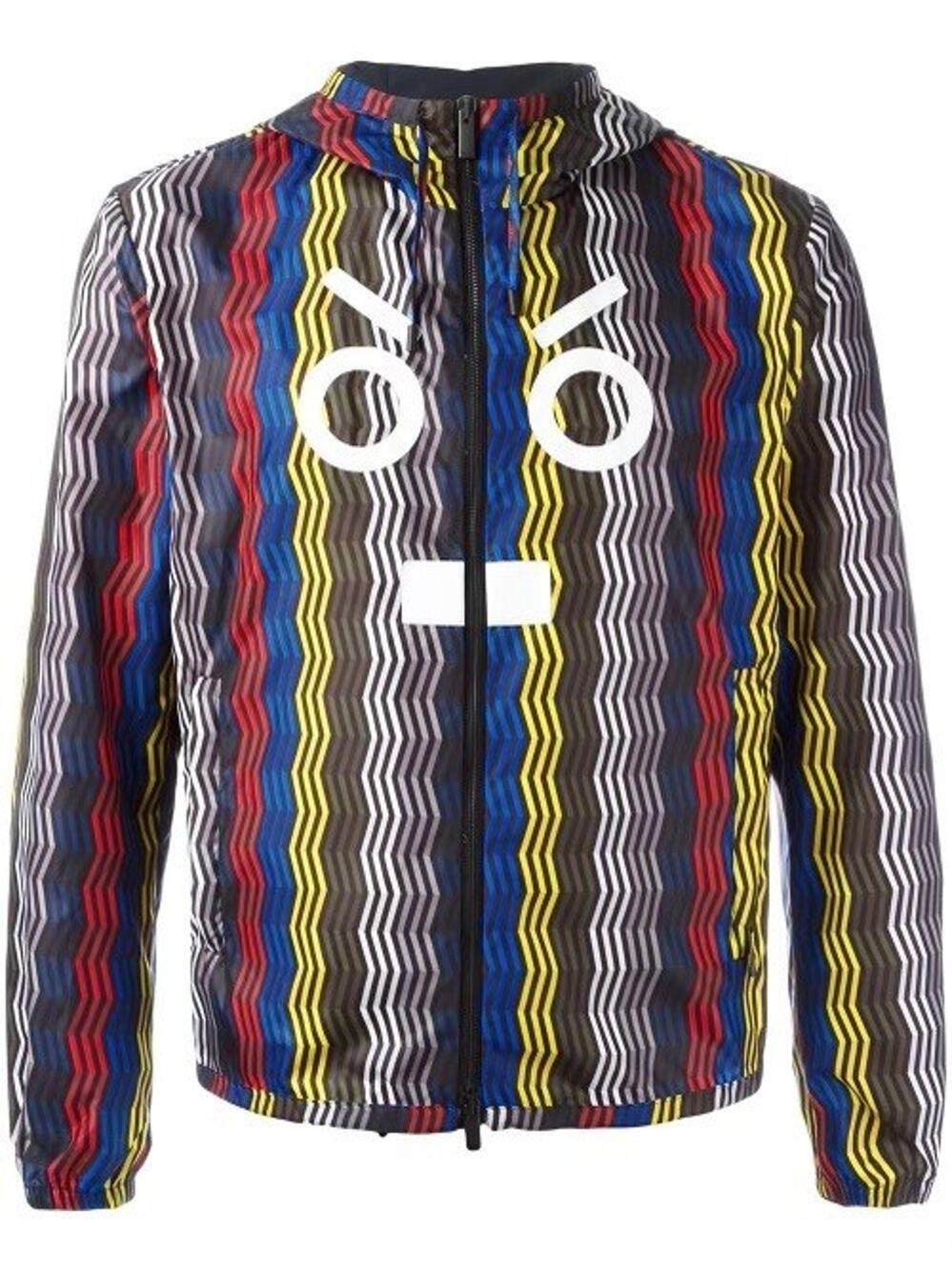 NWT Fendi Zig-Zag Faces Multicolored Blouson Windbreaker Jacket 48EU/M $1150.00
